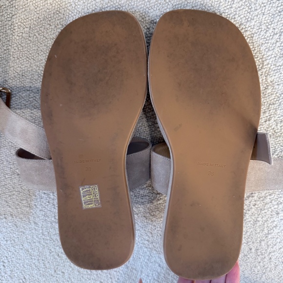 Gia Borghini x RHW Buckle Sandals - Taupe Suede, Size 8 (EU 38) - Picture 5 of 6